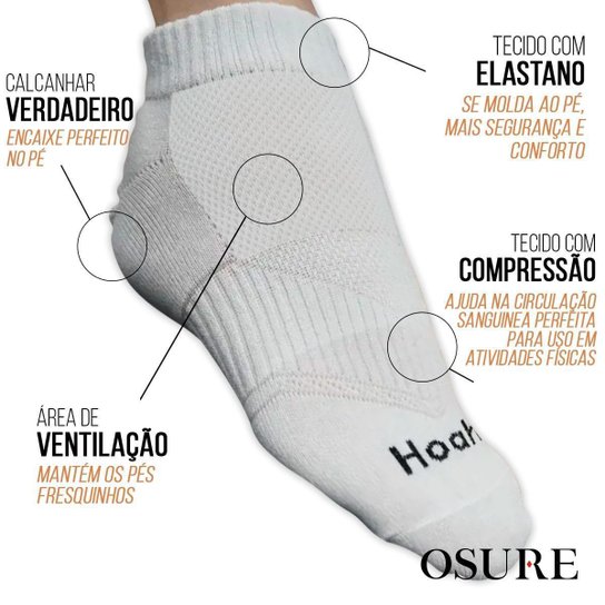 Kit 6 Pares Meias Soquete Algodão Masculina Feminina Cano Curto Baixo Sport Atacado