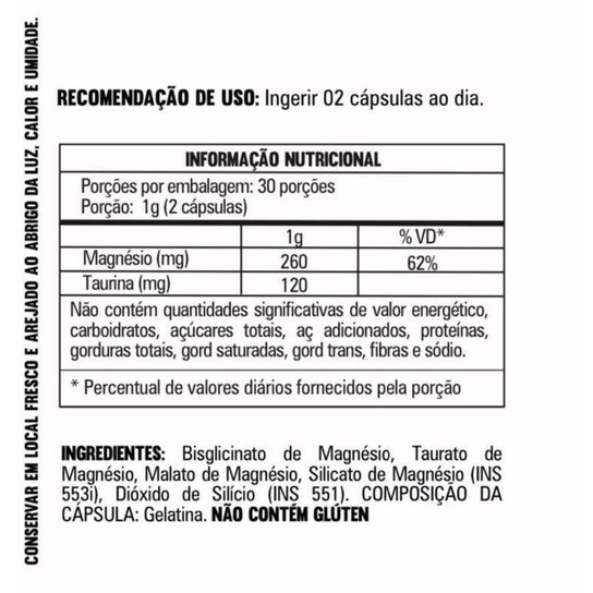 Kit 6x Tri Magnésio (Malato, Taurato, Bisglicinato) 60 Cápsulas Tuttiflora