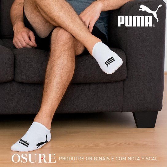 Kit 9 Pares Meias Puma Sapatilha Algodão Cano Baixo Meia Soquete Adulto Masculino Feminino Original
