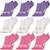 Kit 9 Pares Meias Puma Sapatilha Algodão Cano Baixo Meia Soquete Adulto Masculino Feminino Original - Pink+Lilás
