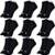 Kit 9 Pares Meias Puma Soquete Cano Curto Baixo Meia Esportiva Academia Algodão - Preto