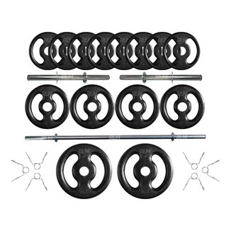 Kit Anilhas e Barras para Musculação - 23 Peças