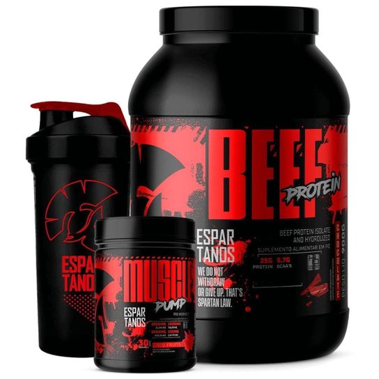 Kit Beef Protein + Pré-Treino Frutas Vermelhas + Shaker