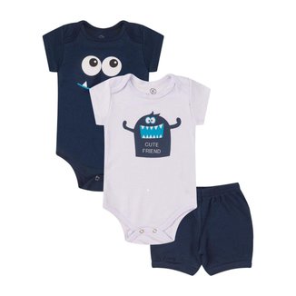 Kit Body Infantil Kappes Curto 3 Peças Feminino