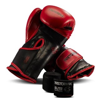 KIT BOXE MUAY THAI PRETORIAN ELITE LUVA E BANDAGEM