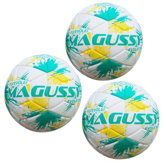 Kit C/ 3 Bolas Magussy Evolution X-Fusion Futevôlei Impermeável