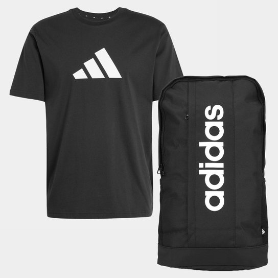 Kit Camiseta Adidas Future Icon + Mochila Adidas Linear Backpack 18.5L Masculino