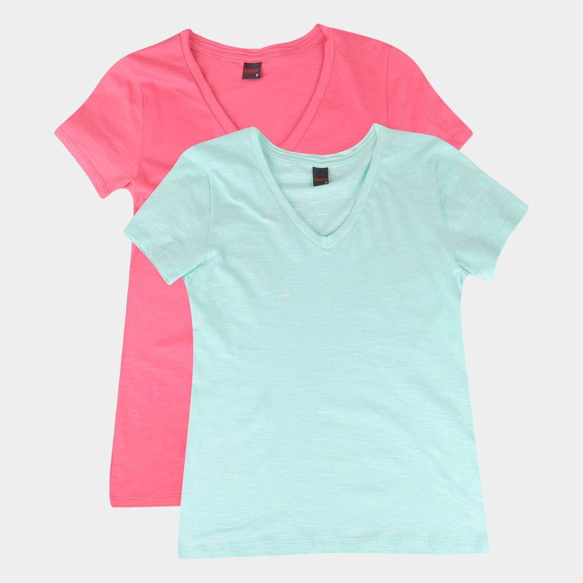 camiseta gola v lisa