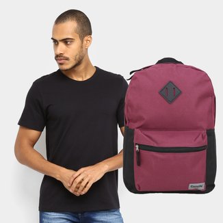 Kit Camiseta Slim Hering Básica Masculina + Mochila Yins Brasil