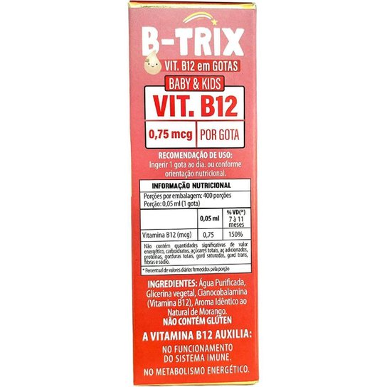 Kit Com 2 B-TRIX Vitamina B12 Kids em Gotas 20ml Flora Nativa
