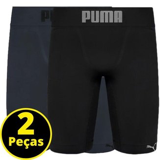 Kit com 2 Bermudas Térmicas Alta Compressão Sem Costura Masculino Puma Sem Costura