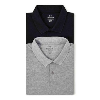 Kit com 2 Camisas Polo Básicas Masculinas Em Piquet