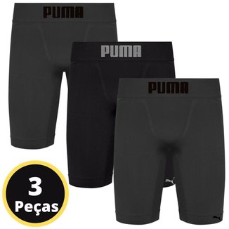 Kit com 3 Bermudas Térmicas Alta Compressão Sem Costura Masculino Puma Sem Costura