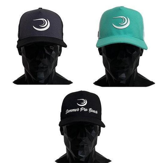 Kit Com 3 Bonés Summer Pro - Adulto Ajustáveis