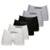 Kit Com 6 Cuecas Zorba Boxer  Masculino - Branco+Preto
