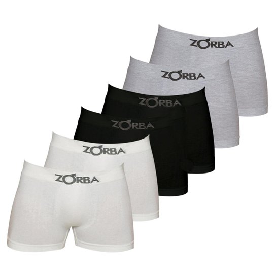 Kit Com 6 Cuecas Zorba Boxer Masculino