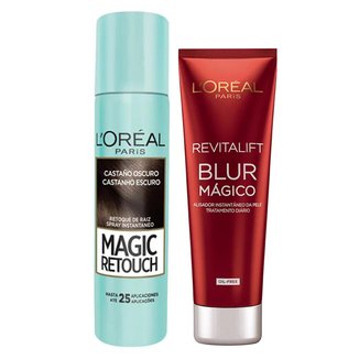 Kit Corretivo Castanho Escuro + Aperfeiçoador L'Oréal Paris Magic Blur