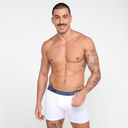 Kit Cueca Boxer Lupo Algodão Masculina - 10 Peças