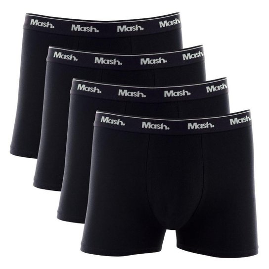 Kit Cueca Boxer Mash 4 Peças Masculina Algodão Elástico