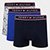 Kit Cueca Boxer Tommy Hilfiger Stretch Trunk Fancy 3 Peças - Cinza+Azul