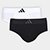 Kit Cueca Slip Adidas Cavada 2 Peças - Preto+Branco