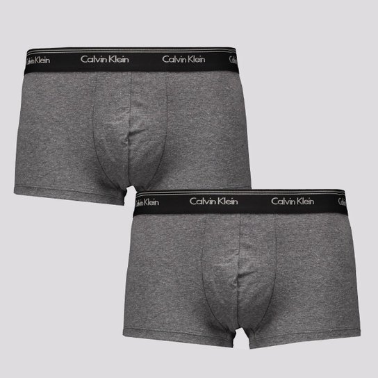 Kit de 2 Cuecas Calvin Klein Cotton Chumbo Mescla