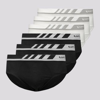 Kit de 6 Cuecas Slip Lupo Microfiber Sem Costura