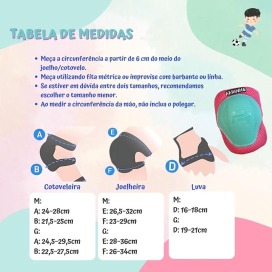 Kit de Proteção Infantil Kids Bike Criança Ferinha Pro Hand