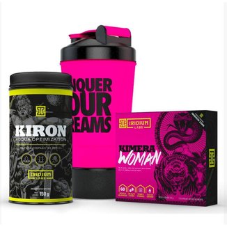 Kit Desinchar - Kimera Woman + Kiron Chá Diurético + Coqueteleira Rosa