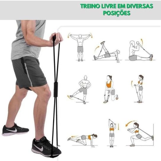 Kit Elástico Extensor Para Exercicio E Conjunto 5 Faixa Elastica Cor:;Gênero:Unissex;Tamanho:Único