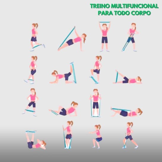 Kit Elástico Extensor Para Exercicio E Conjunto 5 Faixa Elastica Cor:;Gênero:Unissex;Tamanho:Único