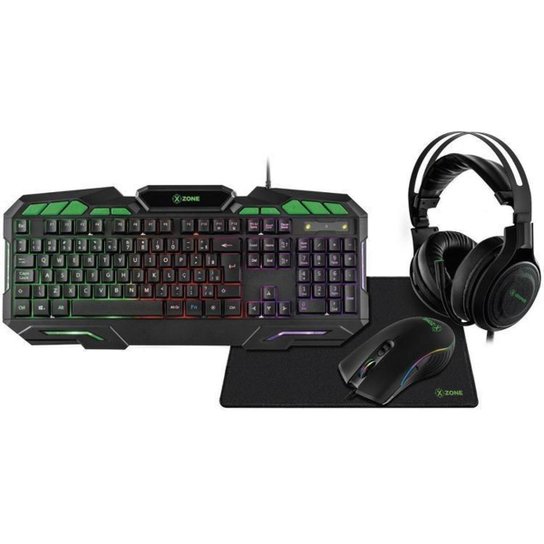 Kit Gamer Teclado Mouse Headset Mouse Pad - XZONE GTC-02