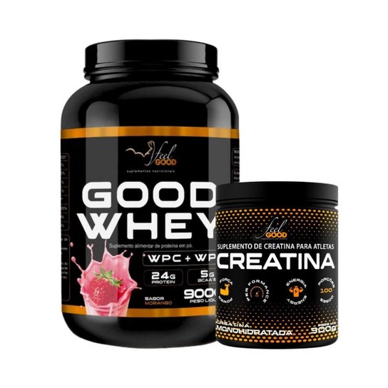 Kit Good Whey Protein 900g + Creatina Pura 300g - Fell Good