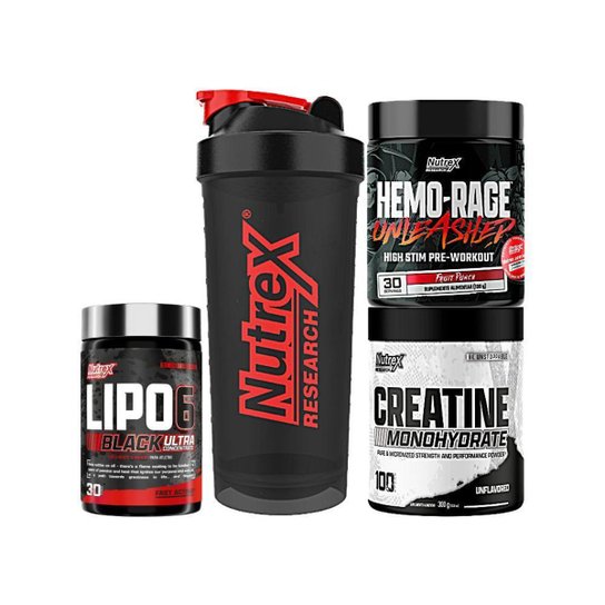 Kit Hemorage + Creatina + Lipo6 + Coqueteleira - Nutrex