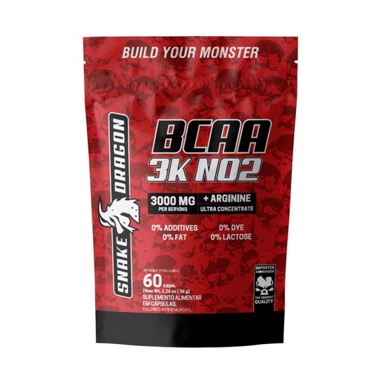 Kit Hipercalórico Mass 30000 1,4kg , Creatina 100g, BCAA 60 Cáps Snake Dragon e Coqueteleira 600ml