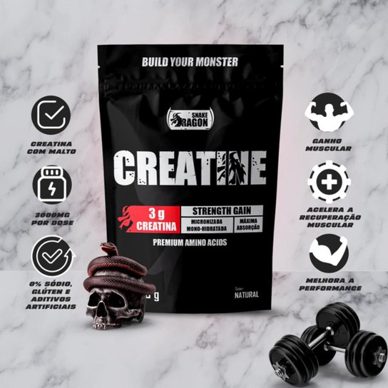 Kit Hipercalório Mass 30000x 1,4kg e Creatina Snake Dragon 100g e Coqueteleira 600ml