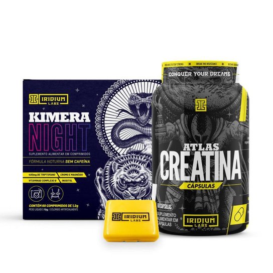 Kit Kimera Night + Atlas Creatina 60 Caps + Porta Cápsula - Iridium Labs