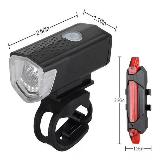Kit Lanterna e Farol Bicicleta Luz Ultra Led Branca e Vermelha