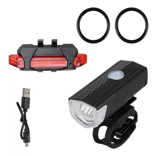 Kit Lanterna e Farol Bicicleta Luz Ultra Led Branca e Vermelha