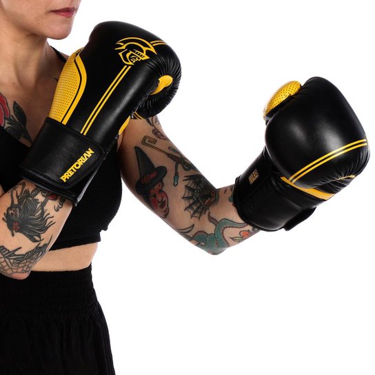Kit Luva de Boxe e Muay Thai First FX1 Pretorian