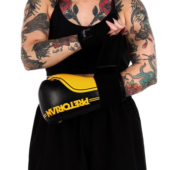 Kit Luva de Boxe e Muay Thai First FX1 Pretorian
