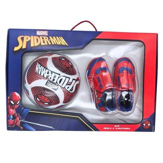 Kit Marvel Chuteira e Bola Homem Aranha Infantil Vermelho - 25