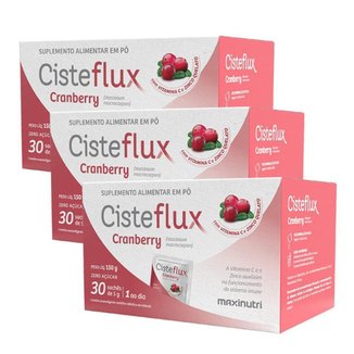 Kit Maxinutri 3 Cisteflux Cranberry Auxilia Sistema Imune 30 Saches 5g