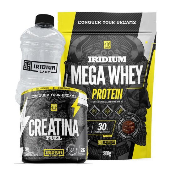 Kit Mega Whey Protein +  Creatina Fuel 150g + Galão 950ml