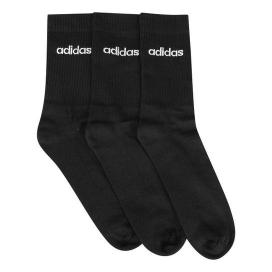 Kit Meia Adidas Cano Alto Com 3 Pares