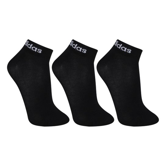 Kit Meia Adidas Cano Médio Com 3 Pares