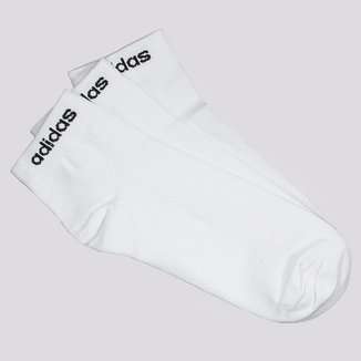 Kit Meia Adidas Logo Linear ESS 3 Pares Cano Médio