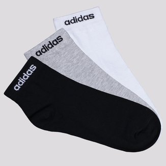 Kit Meia Adidas Logo Linear ESS 3 Pares Cano Médio