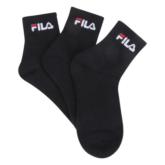 Kit Meia Fila Cano Médio Logo c/ 3 pares