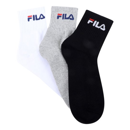 Kit Meia Fila Cano Médio Logo c/ 3 pares